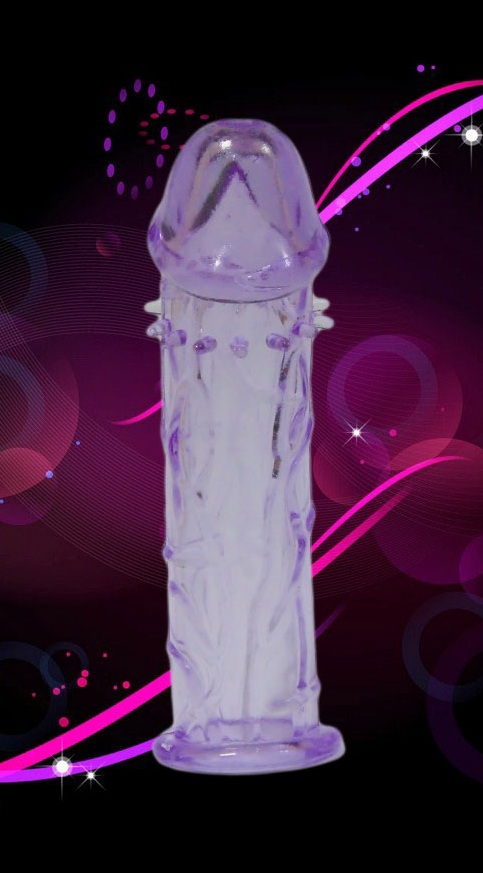 Насадка гелевая с выраженной головкой, с шипами и прожилками по окружности