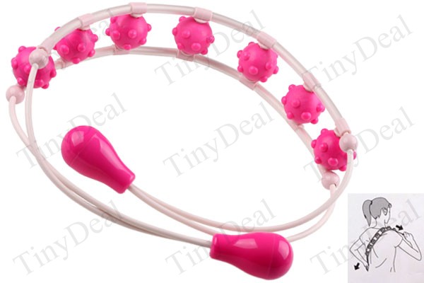 Роликовый массажер для талии, плеч и спины – розовый