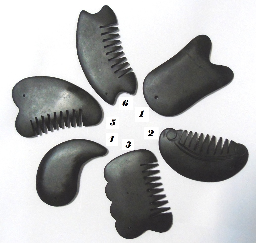 Скребки гуа-ша камень черный нефрит Бяньши в ассортименте